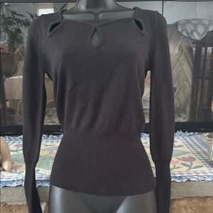 Women’s Boston Proper Black Long Sleeve Sweater with Cutout Design size Small